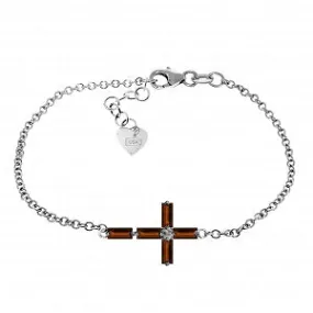 1.15 Carat 14K Solid White Gold Magdalena Garnet Bracelet