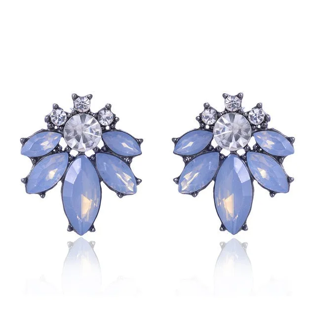 17colors Vintage Antique Golden Transparent Rhinestone Earrings For Women Bijoux Brincos Women's Christmas Gift 2018