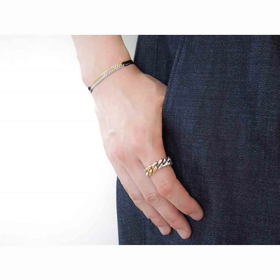 18K Curb Chain Cord Bracelet