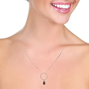 3 Carat 14K Solid White Gold Another Murmur Garnet Necklace
