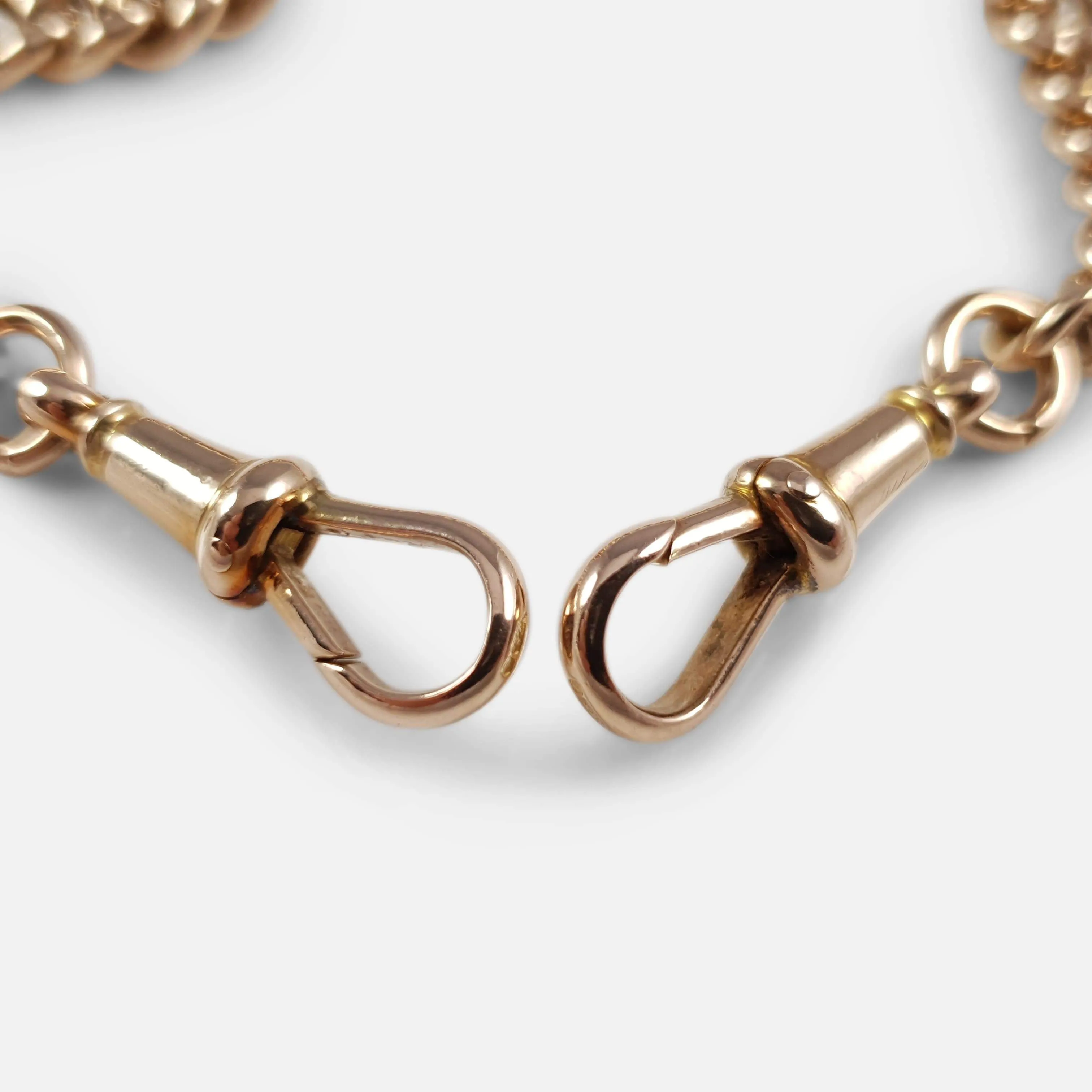 9ct Gold Double Albert Watch Chain with 5 Dollar Coin