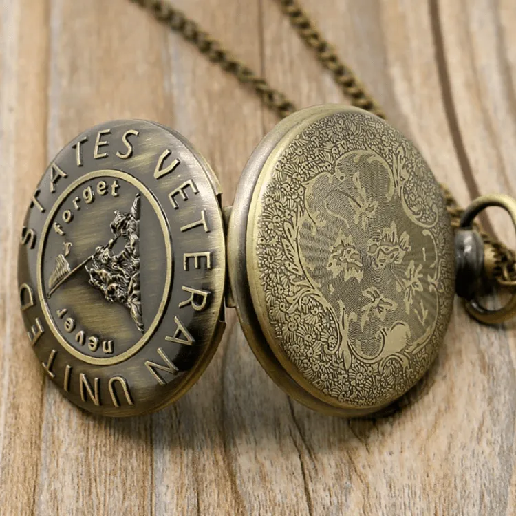 Antique Bronze Military Veteran Pocket Watch
