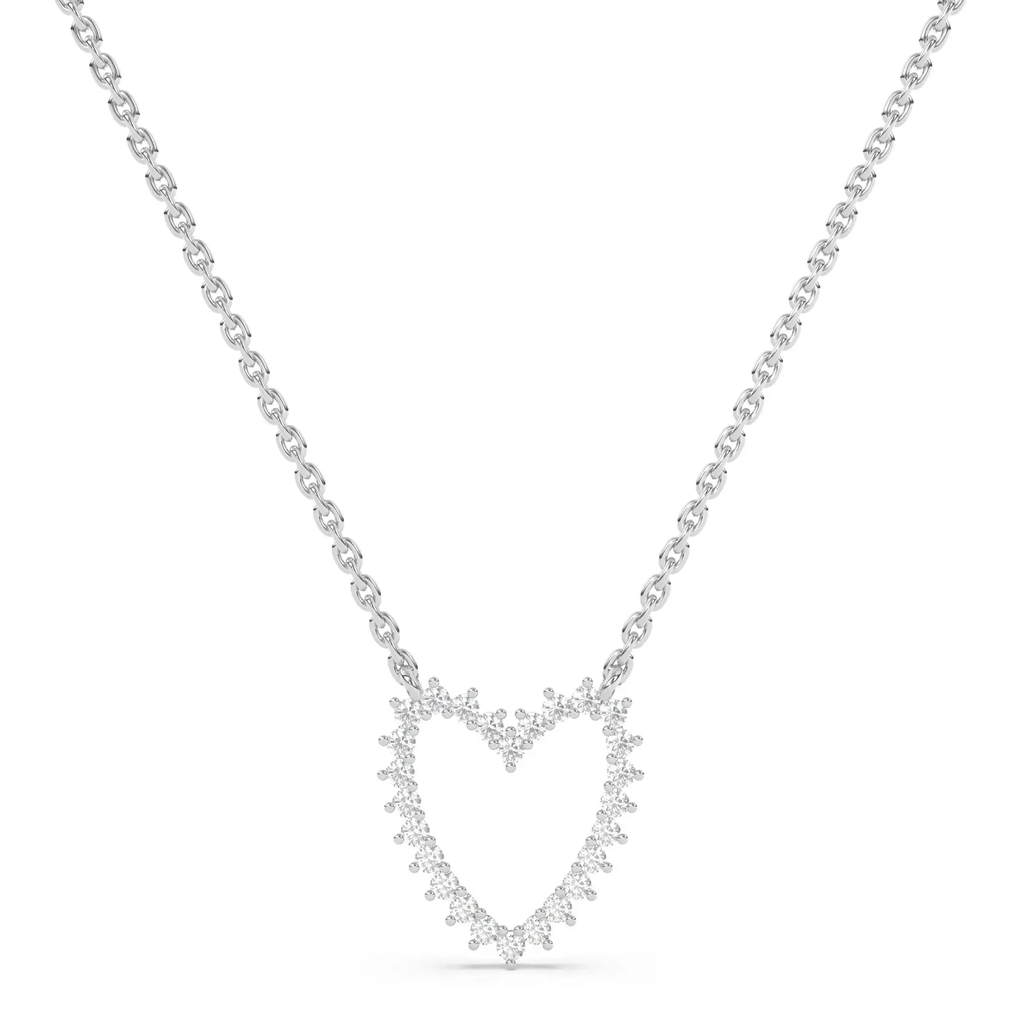Diamond Open Heart Necklace
