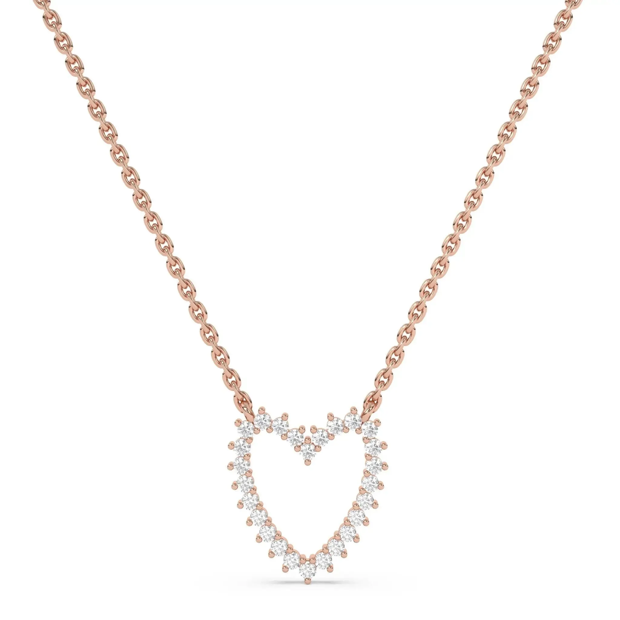Diamond Open Heart Necklace