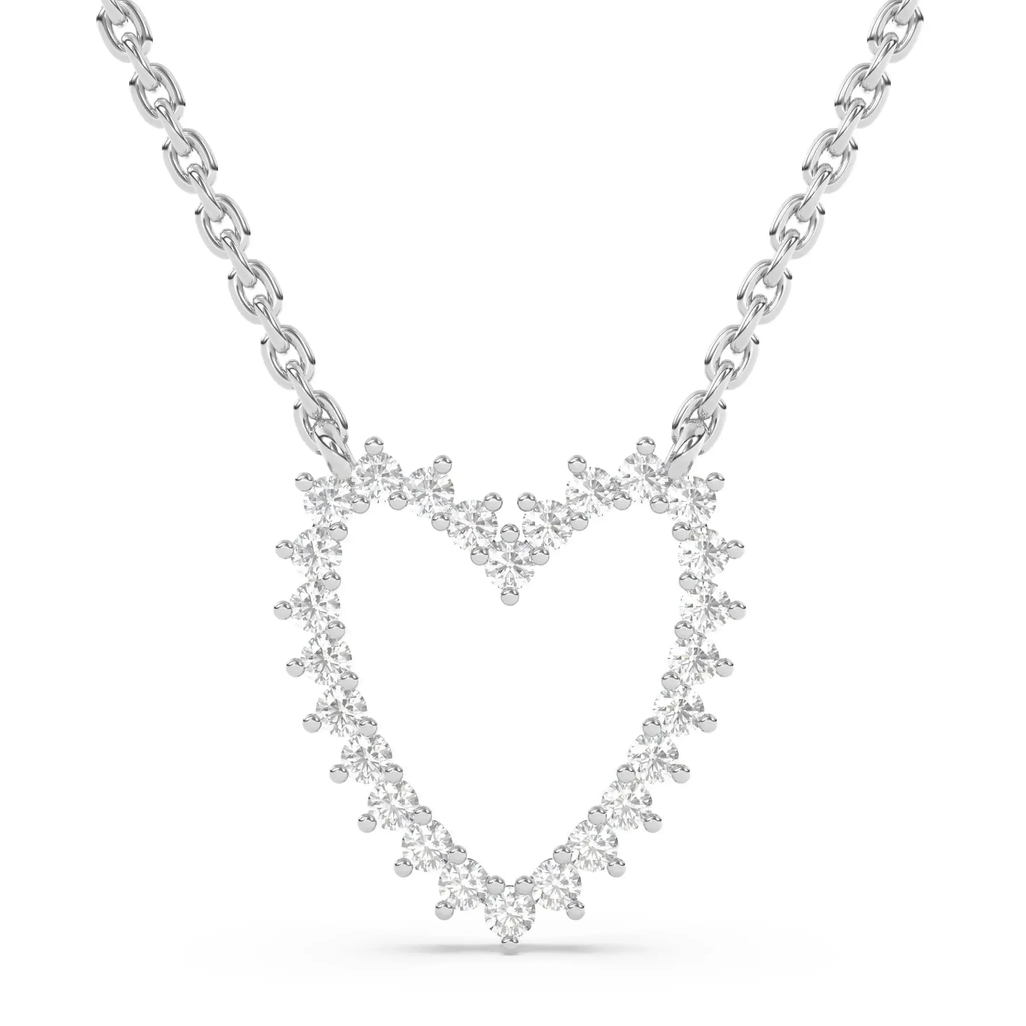 Diamond Open Heart Necklace