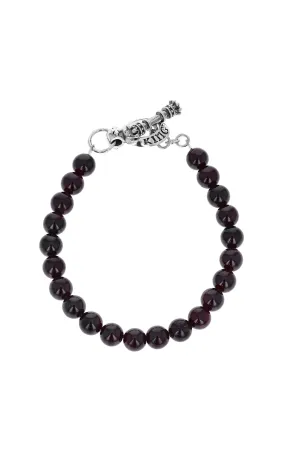 Garnet Bracelet with Silver Toggle