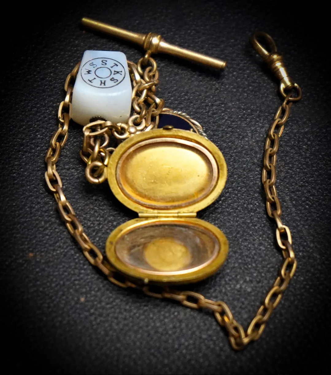 Gold Fill "Treasures" Mourning Watch Chain