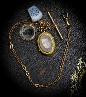 Gold Fill "Treasures" Mourning Watch Chain