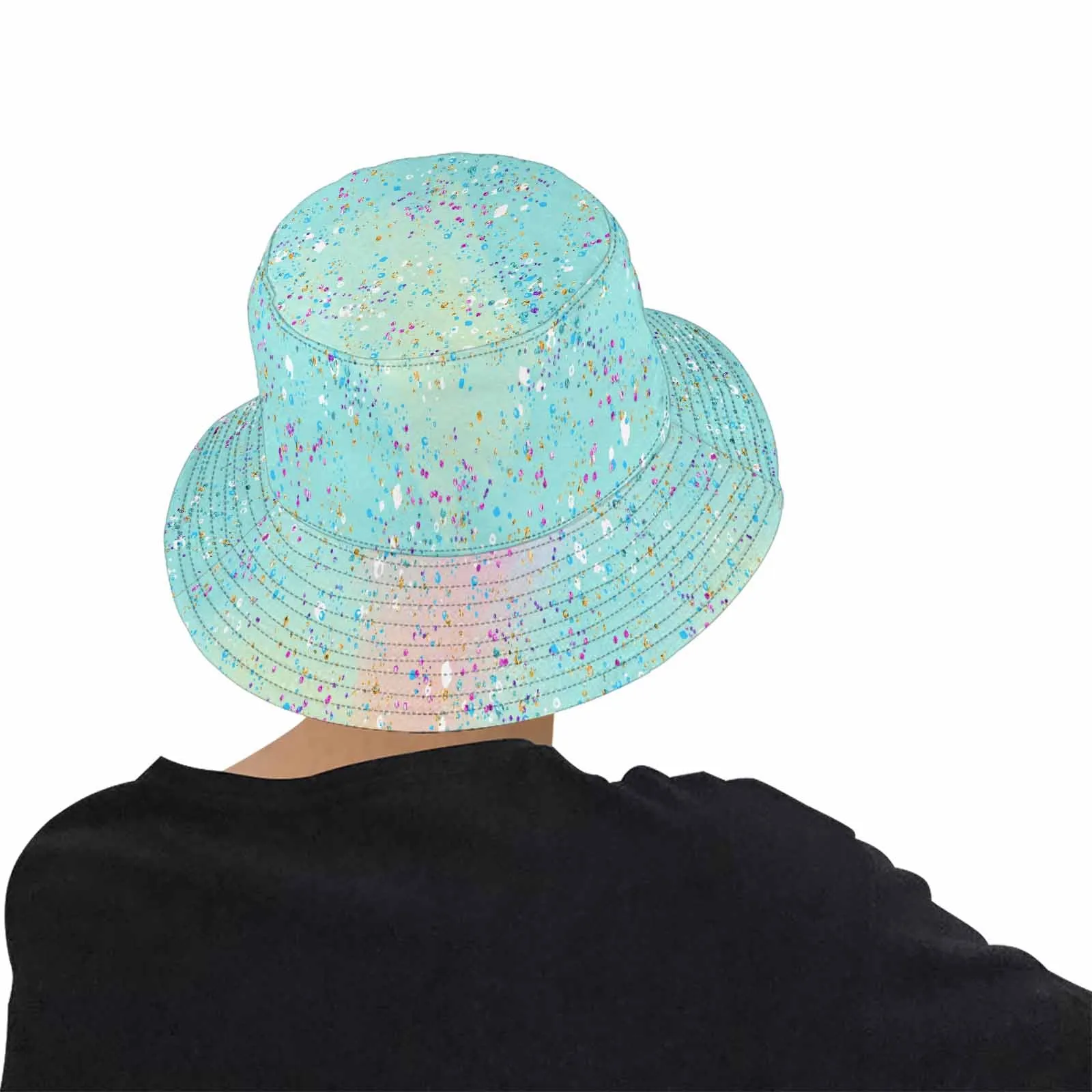 Green Splash  Unisex Summer Single-Layer Bucket Hat