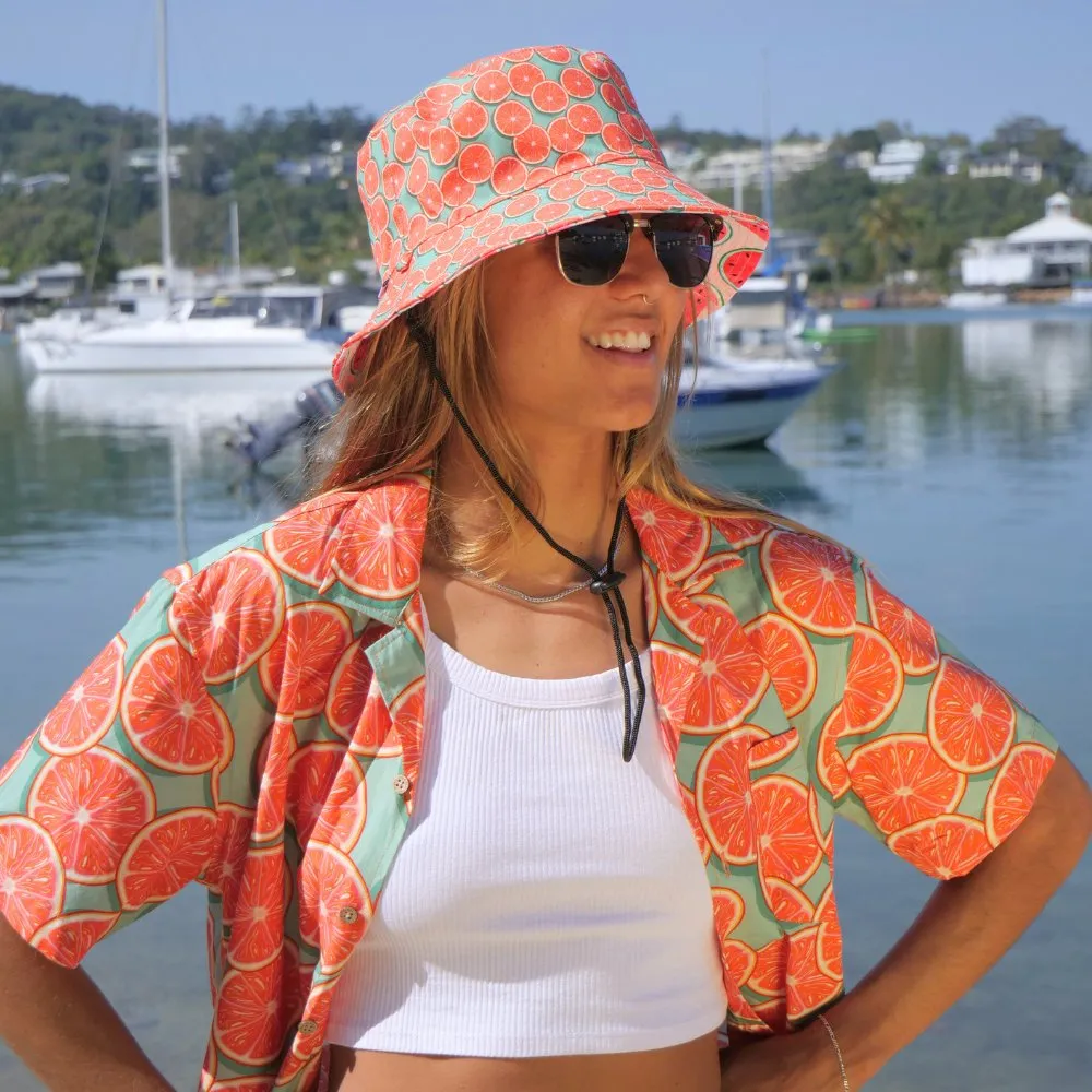Groovy Grapefruit - Bucket Hat Reversible Print