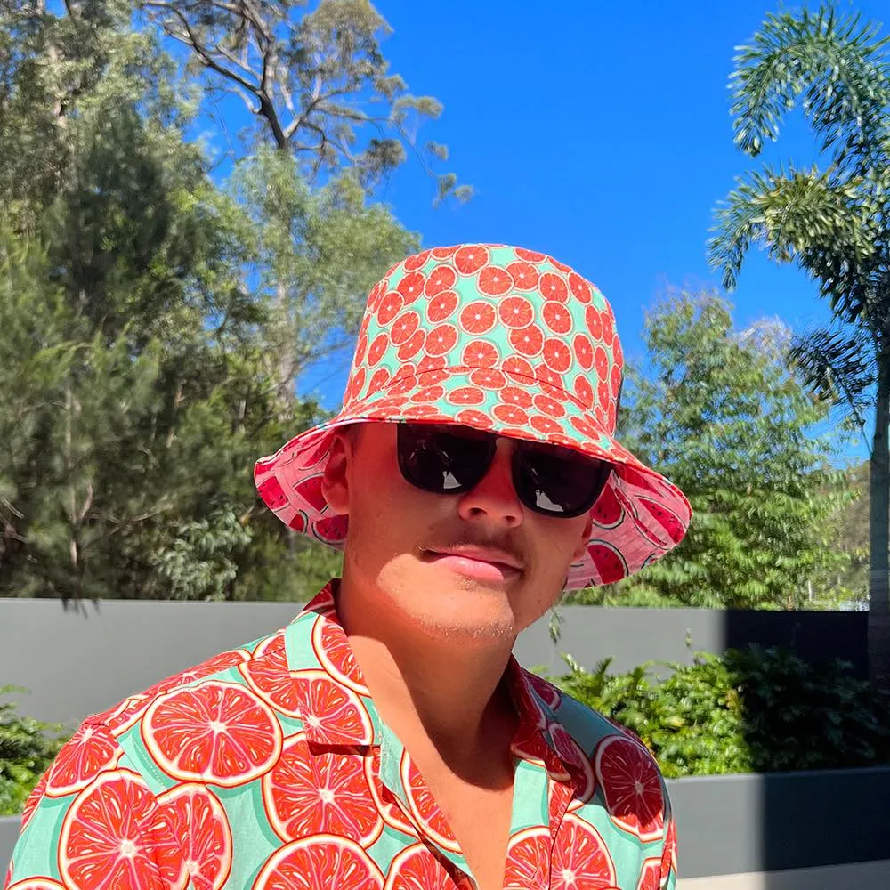 Groovy Grapefruit - Bucket Hat Reversible Print