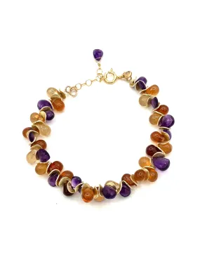 Hessonite Garnet/Amethyst Signature Bracelet