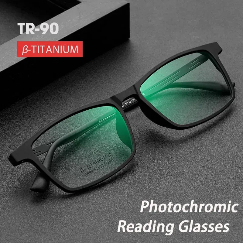 Kocolior Unisex Full Rim Square Titanium Alloy Hyperopic Reading Glasses 9824