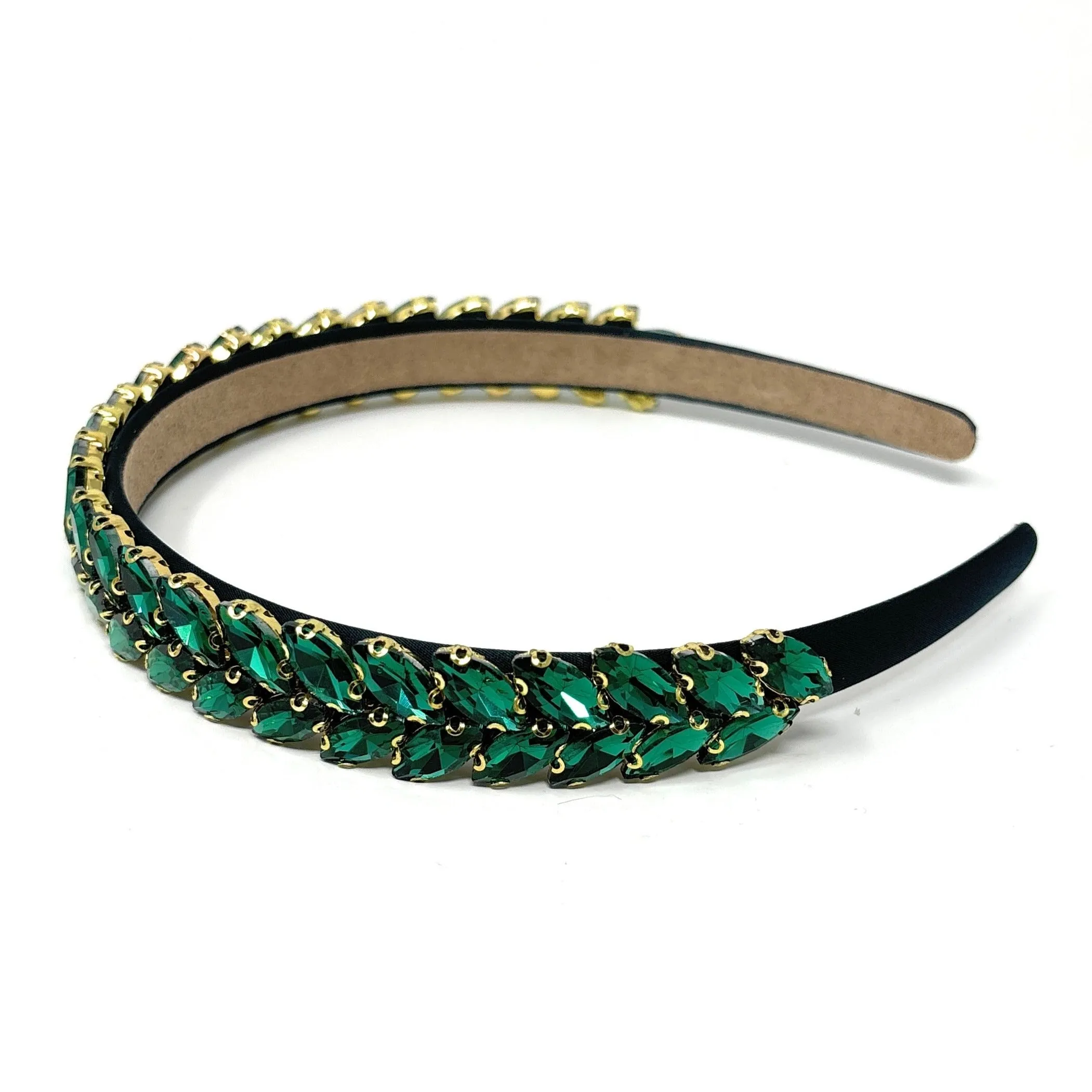 Leah Embellished Baroque Green Headband