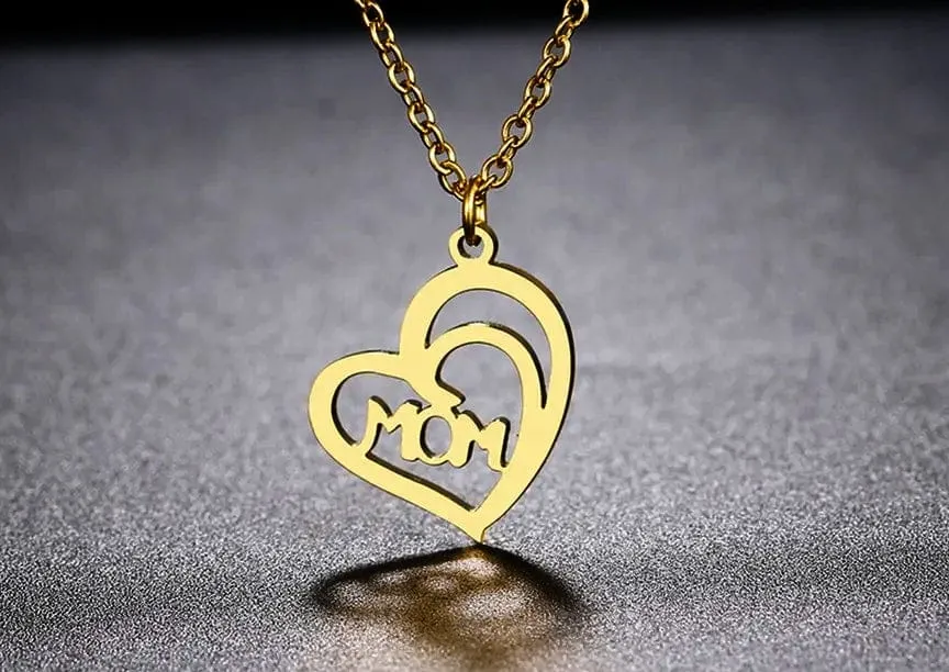 Mom's Heart Stainless Steel Necklace Gifts for Mom