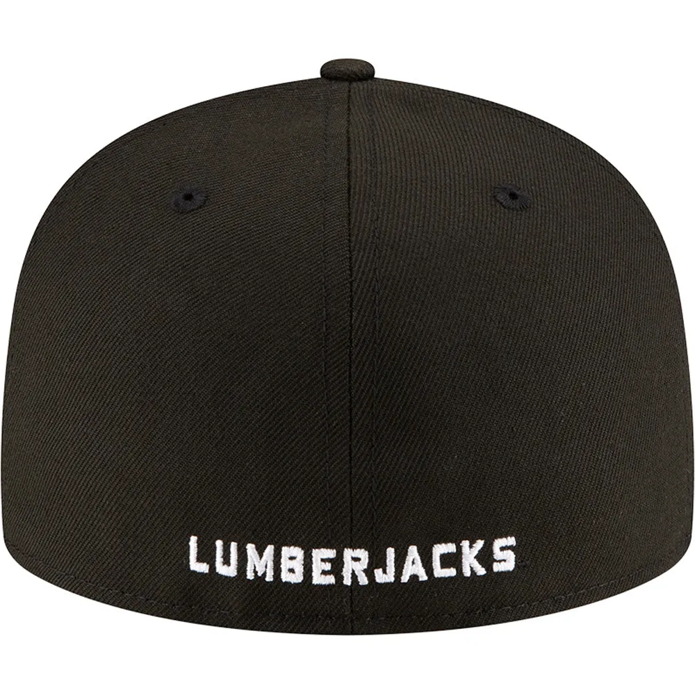 NCAA Northern Arizona Lumberjacks New Era Black and White 59FIFTY Fitted Hat