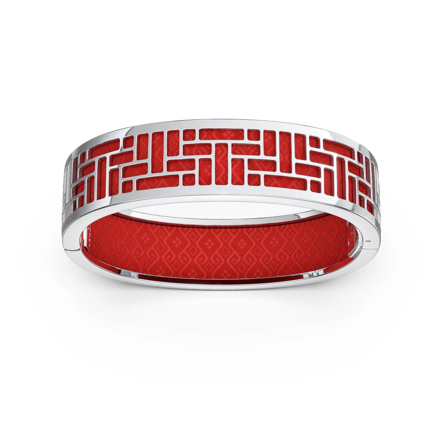 Pavilion Bangle - Dragon Red - Sterling Silver