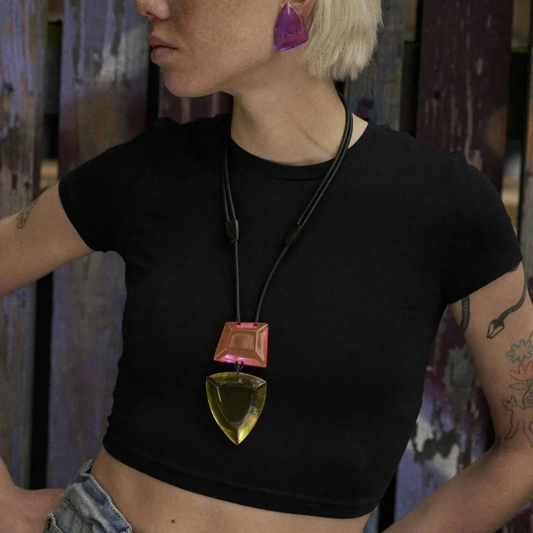 Pero Monies Pendant in Pink Yellow