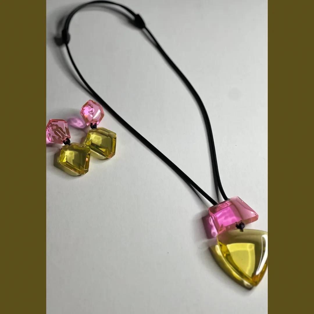 Pero Monies Pendant in Pink Yellow