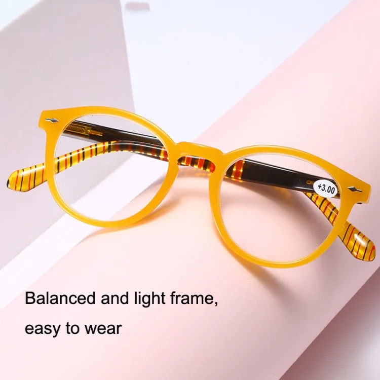 Retro Flexible Durable Portability HD Presbyopic Glasses  100(Beanflower)