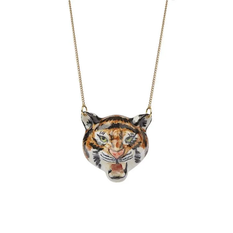Roaring Tiger necklace by And Mary in porcelaine