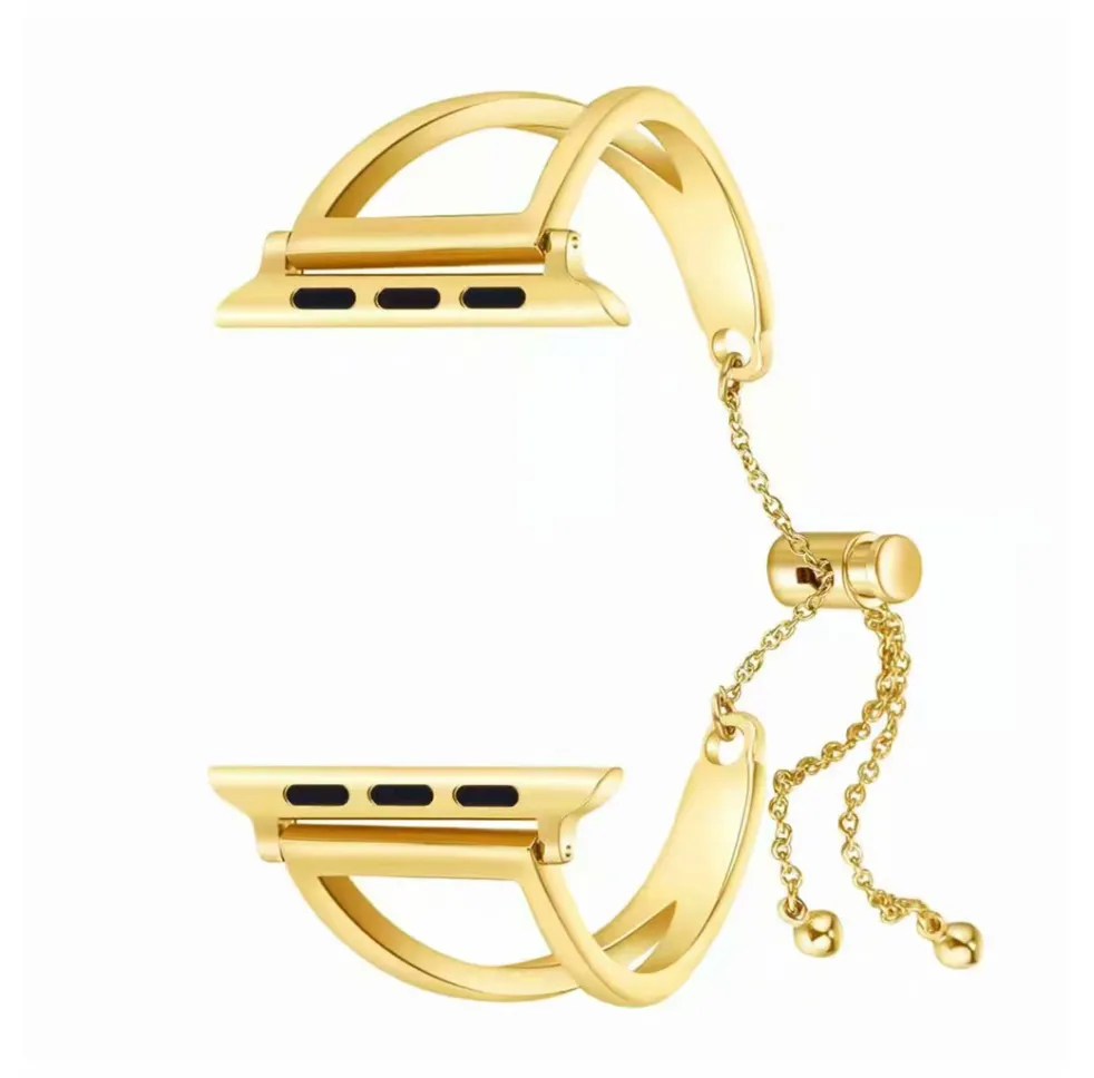 Stainless Steel Apple Watch Band Bracelet - Gold