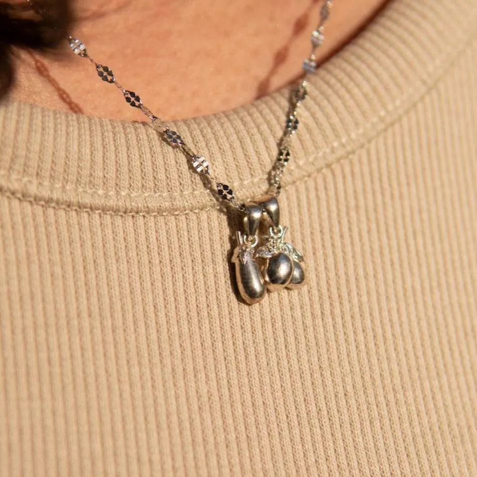 THE EGGPLANT PENDANT - 18k gold vermeil