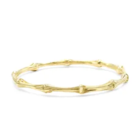 Tiffany Bamboo Design Solid Bangle - 18ct Yellow Gold
