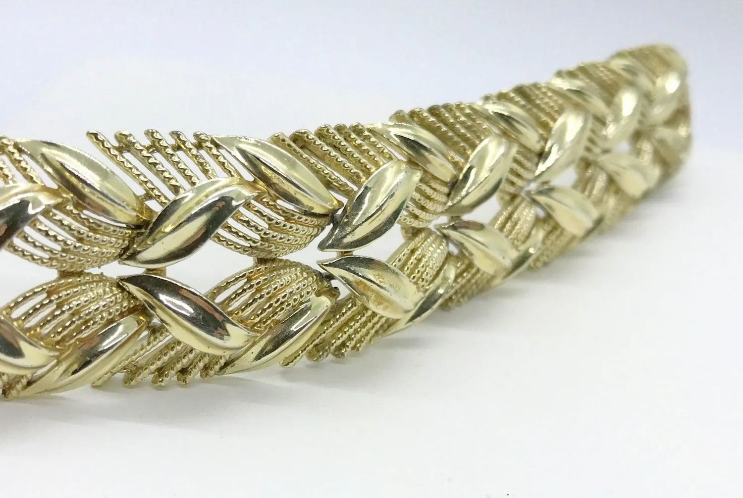 Vintage Textured Coro Pegasus Mid Century Bracelet