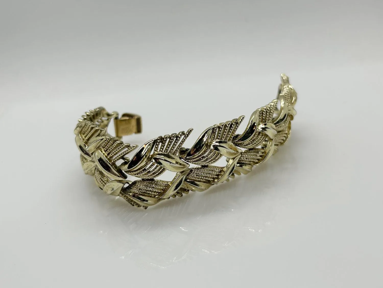 Vintage Textured Coro Pegasus Mid Century Bracelet