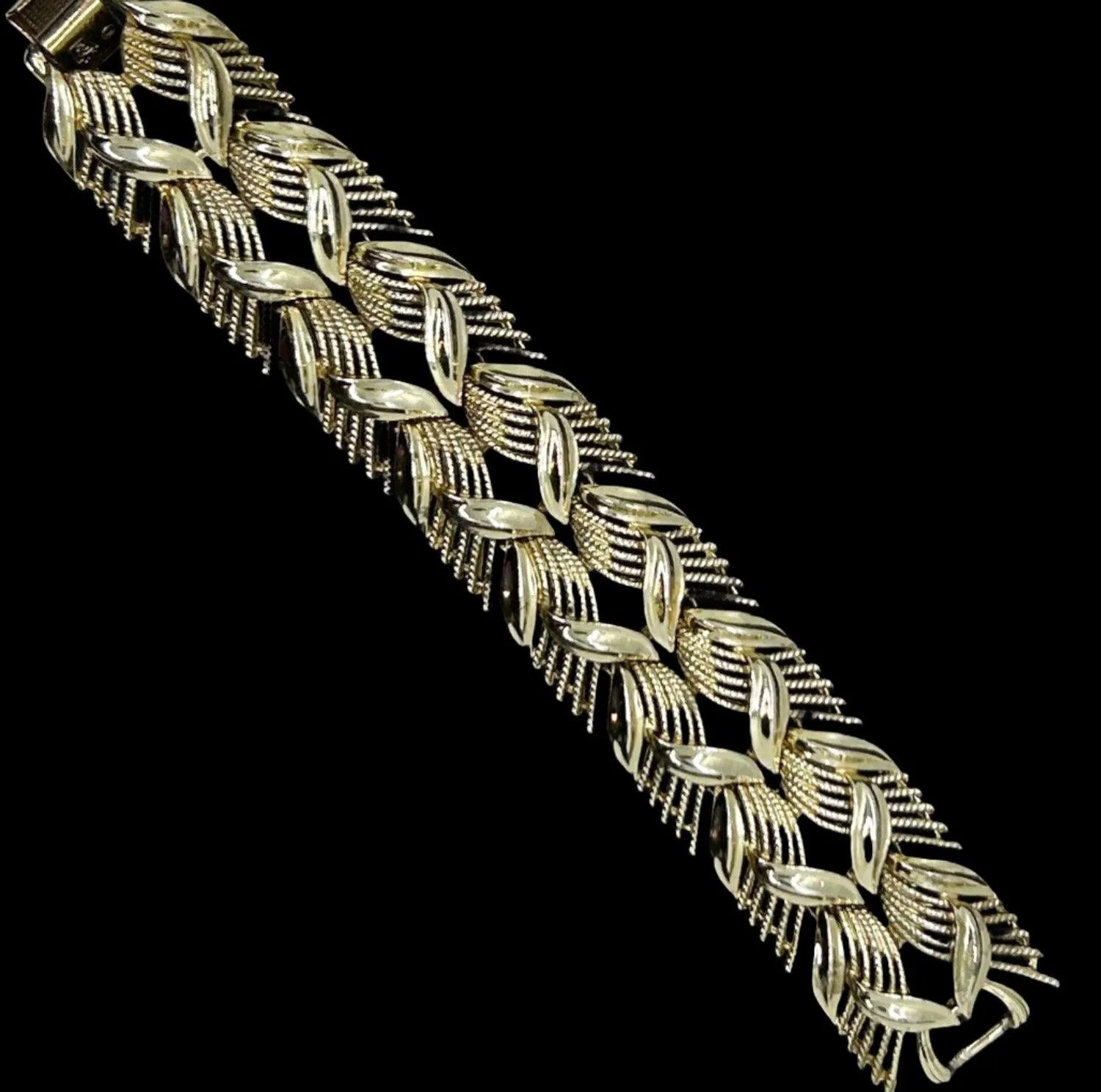 Vintage Textured Coro Pegasus Mid Century Bracelet