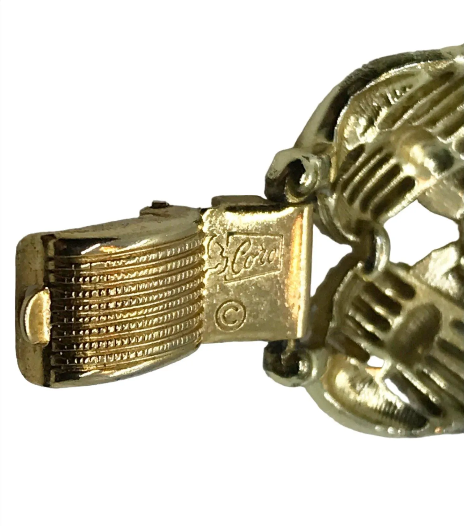 Vintage Textured Coro Pegasus Mid Century Bracelet
