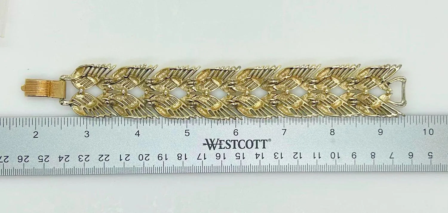 Vintage Textured Coro Pegasus Mid Century Bracelet