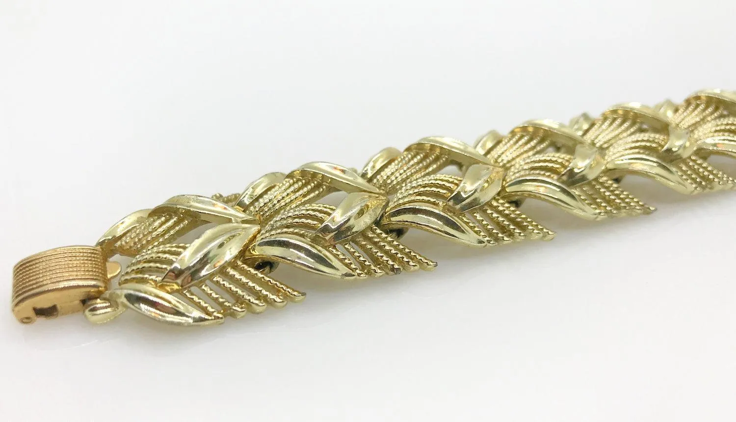 Vintage Textured Coro Pegasus Mid Century Bracelet