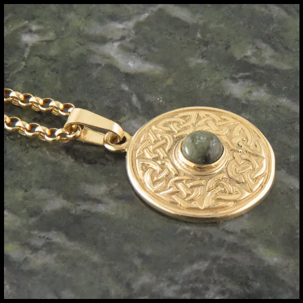 Wheel of Life Pendant in Gold with Gemstone
