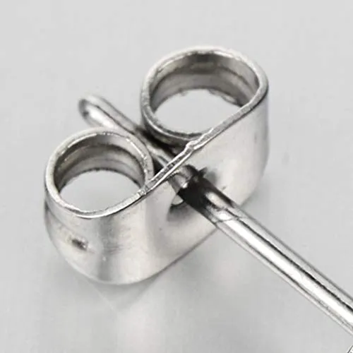 Women Steel Half Open Hoop Huggie Hinged Stud Earrings Black CZ Flower and Vintage Checker Pattern